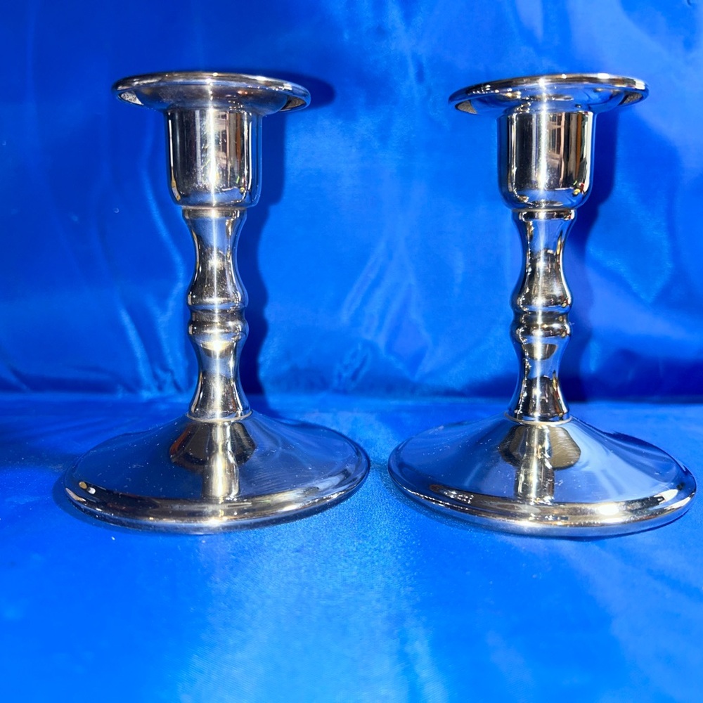 Elegant Vintage Primrose E.P Brass Candle Holders